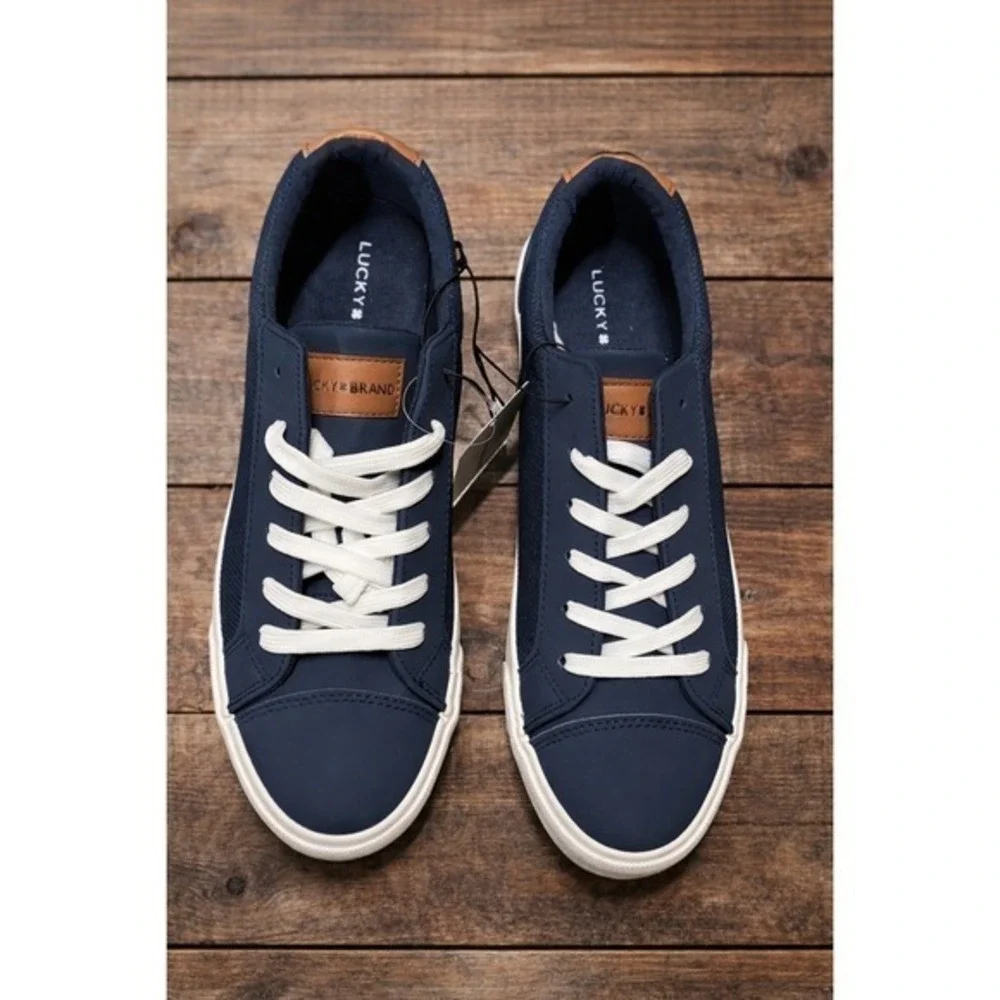 Lucky Brand Scott Mens Sneakers Navy White Low Top Shoes LB-SCOTT-MS Size 12‎